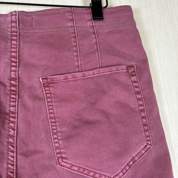 We The Free Women's Pants Sz 30 Red Maroon Bootcut Jeans Front V Side Zip Y2K - Picture 11 of 13